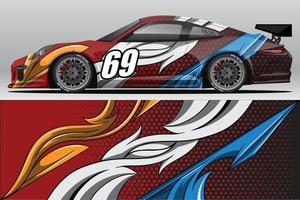 Abstract Race car wrap sticker design and sports background for daily use racing livery or car vinyl stickers vector