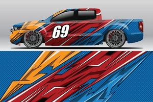 Abstract Race car wrap sticker design and sports background for daily use racing livery or car vinyl stickers vector