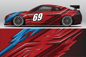 Abstract Race car wrap sticker design and sports background for daily use racing livery or car vinyl stickers vector