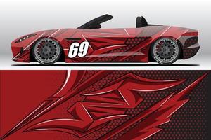 Abstract Race car wrap sticker design and sports background for daily use racing livery or car vinyl stickers vector