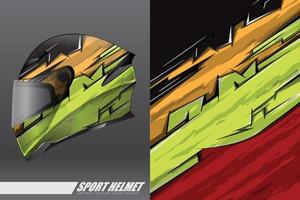 Sport helmet wrap decal and vinyl sticker design. vector