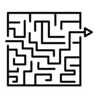 Maze Solution Line Icon vector