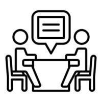 Interview Line Icon vector