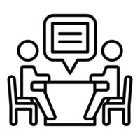 Interview Line Icon vector