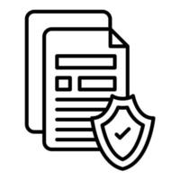 Secure Document Line Icon vector