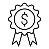 Money Badge Line Icon vector