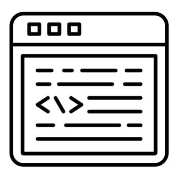 Web Coding Line Icon vector