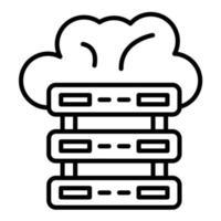 Cloud Database Line Icon vector