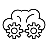 Cloud Settings Line Icon vector