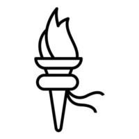 Fire Torch Line Icon vector