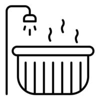icono de línea de bañera de hidromasaje