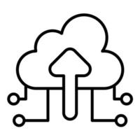 Upload File on Cloud Line Icon vector