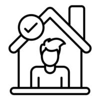 Stay Home Line Icon vector