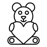 Teddy Line Icon vector