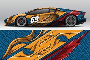 Car wrap decal designs for racing livery or daily car vinyl sticker vector