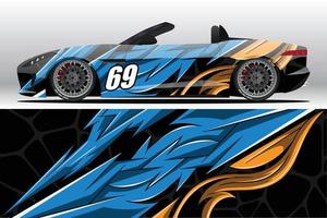 Abstract Race car wrap sticker design and sports background for daily use racing livery or car vinyl stickers vector