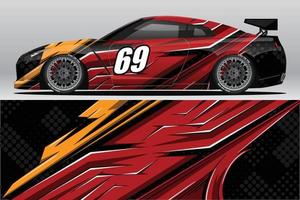 Abstract Race car wrap sticker design and sports background for daily use racing livery or car vinyl stickers vector