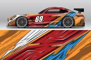 Abstract Race car wrap sticker design and sports background for daily use racing livery or car vinyl stickers vector