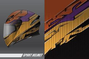 Calcomanía de envoltura de casco deportivo y diseño de calcomanías de vinilo. vector