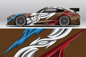 Abstract Race car wrap sticker design and sports background for daily use racing livery or car vinyl stickers vector