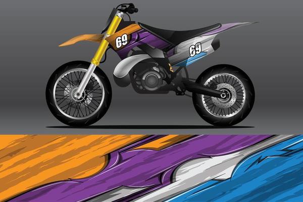 Diseño De Calcomanías Y Calcomanías De Vinilo Para Motocicletas Deportivas.  Ilustraciones svg, vectoriales, clip art vectorizado libre de derechos.  Image 146270827