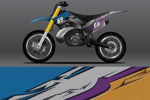 calcomanía de envoltura de motocicleta abstracta y diseño de calcomanía de vinilo vector