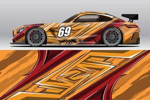 Abstract Race car wrap sticker design and sports background for daily use racing livery or car vinyl stickers vector