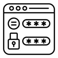 Website Password Line Icon vector