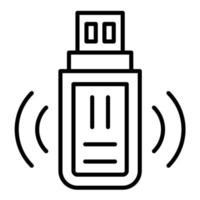 icono de línea wifi usb vector