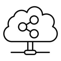 Shared Cloud Line Icon vector