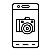 Mobile Camera Line Icon vector