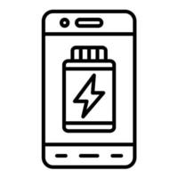 Mobile Battery Line Icon vector