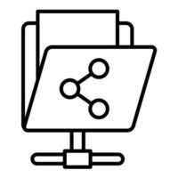 Shared Folder Line Icon vector