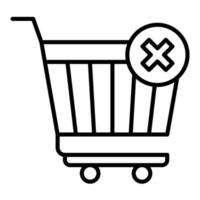 Clear Cart Line Icon vector