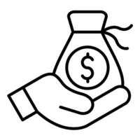 Cash Donation Line Icon vector