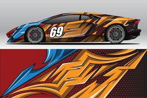 Abstract Race car wrap sticker design and sports background for daily use racing livery or car vinyl stickers vector