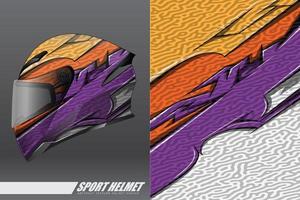 Calcomanía de envoltura de casco deportivo y diseño de calcomanías de vinilo. vector