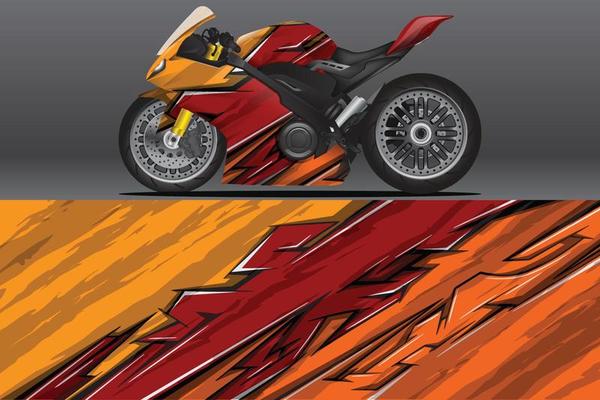 Abstract Motorcycle wrap decal and vinyl sticker design