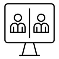 Video Conference Line Icon vector