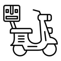 icono de línea de scooter de entrega vector