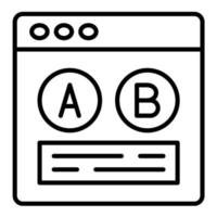 icono de línea de prueba ab vector