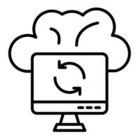 Cloud Sync Line Icon vector