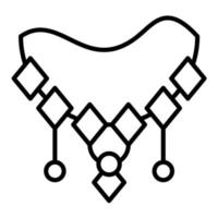 icono de línea de collar vector