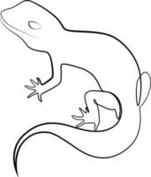 camaleón mascota exótico de una sola línea vector