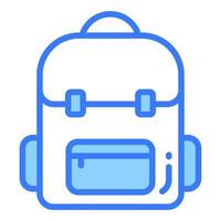 school bag vector flat icon, school and education icon