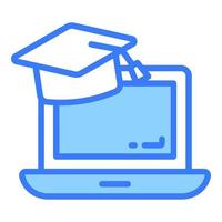 Online education vector flat icon, school and education icon