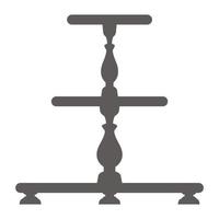 Cake stand in flat icon style. Empty tray for fruit and desserts. Vector silhouette.