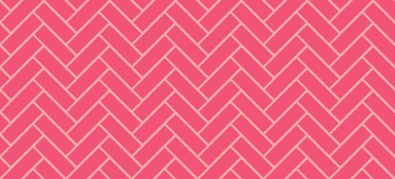 Herringbone tile pattern. Diagonal pink ceramic bricks background. Vector seamless illustration.
