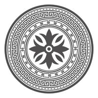 Round meander borders. Circle greek mandala design. Decoration elements patterns. Vector illustration isolated on white background