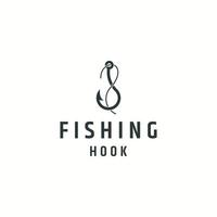 Fishing hook logo icon design template flat vector